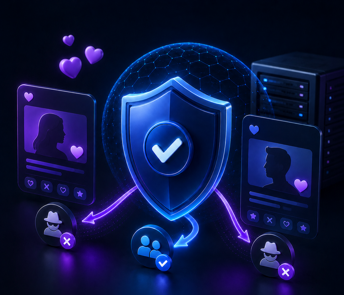 A security shield protecting dating traffic from fraudulent clicks